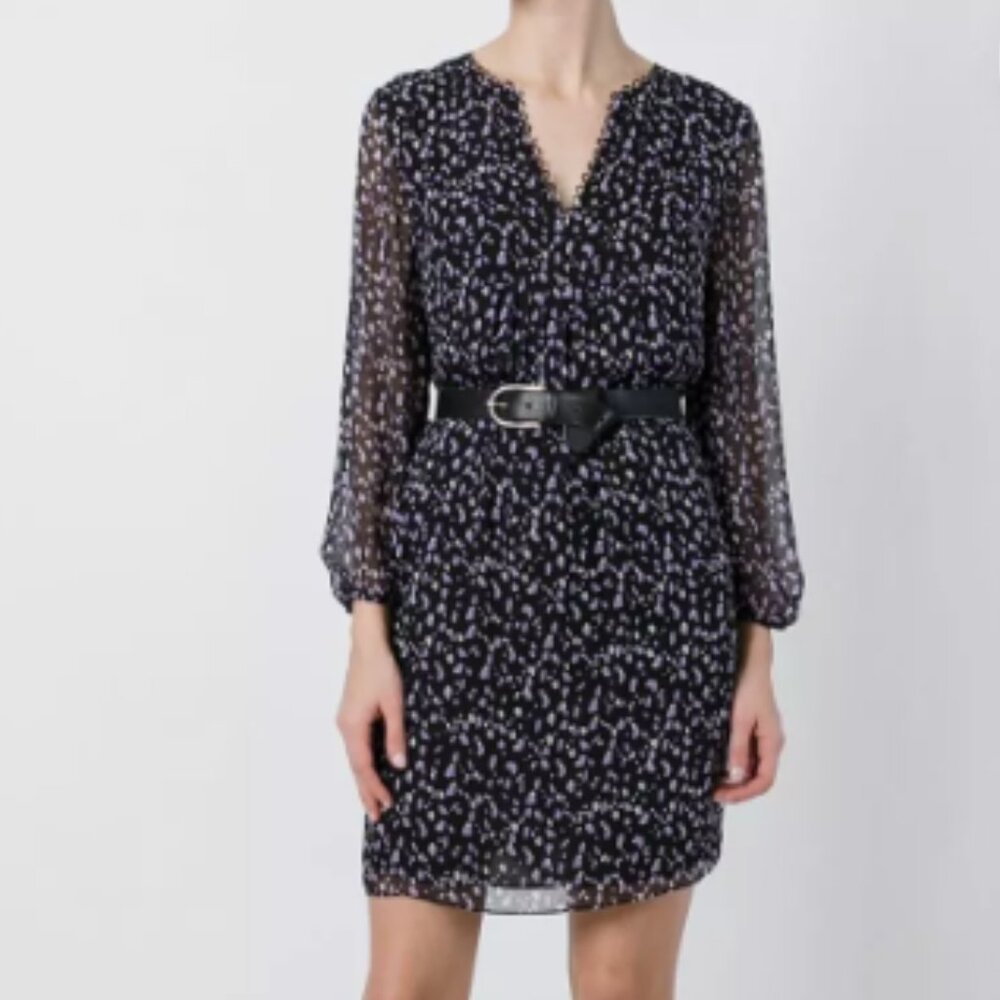 DVF Purple Printed Aria Silk Shift Dress, US 10